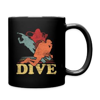 Diving Divers Water Sports Scuba Dive - Full Colour Mug - black - Right