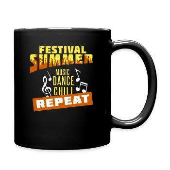 Festival Sommer Musik - Tasse einfarbig - Schwarz - Rechts