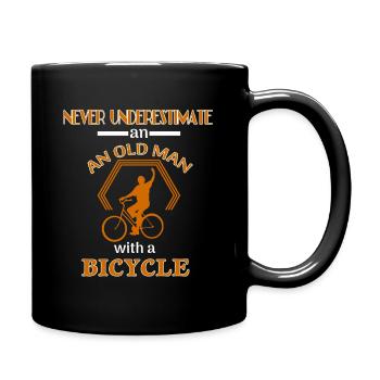 Fahrrad Rentner Geschenk - Tasse einfarbig - Schwarz - Rechts