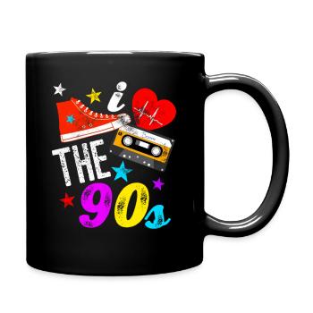i love the 90s - Tasse einfarbig - Schwarz - Rechts