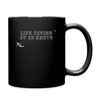 Kitesurfen Kitesurfer - Tasse einfarbig - Schwarz - Rechts