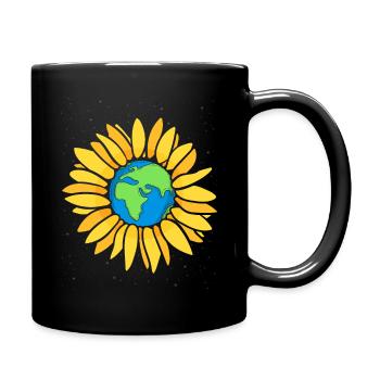 Sonnenblume Erde Planet Earth Day Geschenk - Tasse einfarbig - Schwarz - Rechts