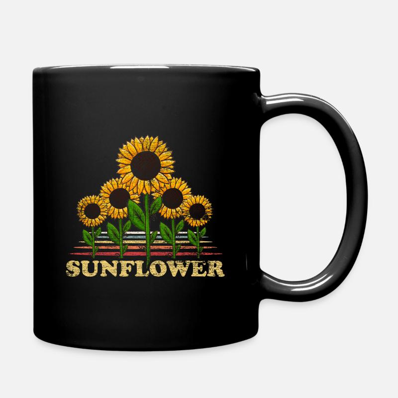 Sonnenblume - Tasse einfarbig - Schwarz