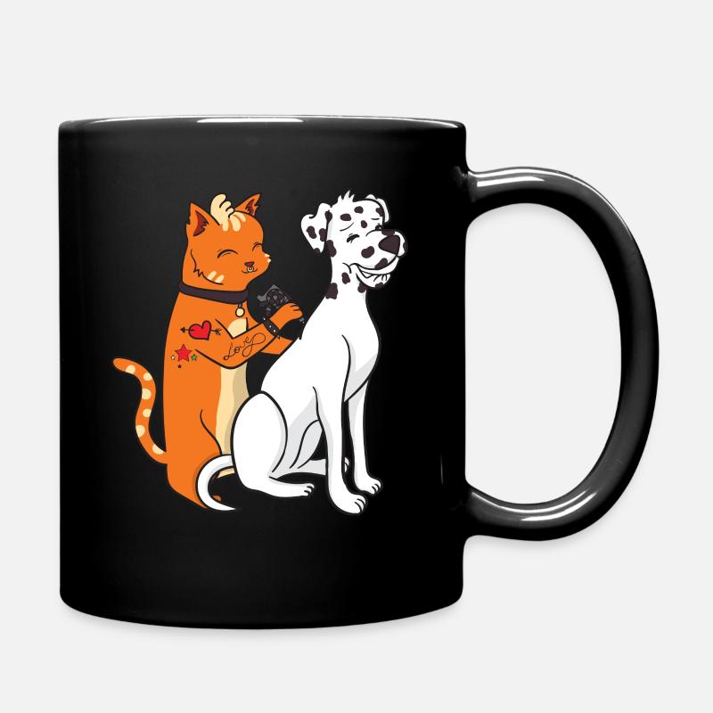 Dalmatian Dog Tattoo Cat Funny Gift - Full Colour Mug - black