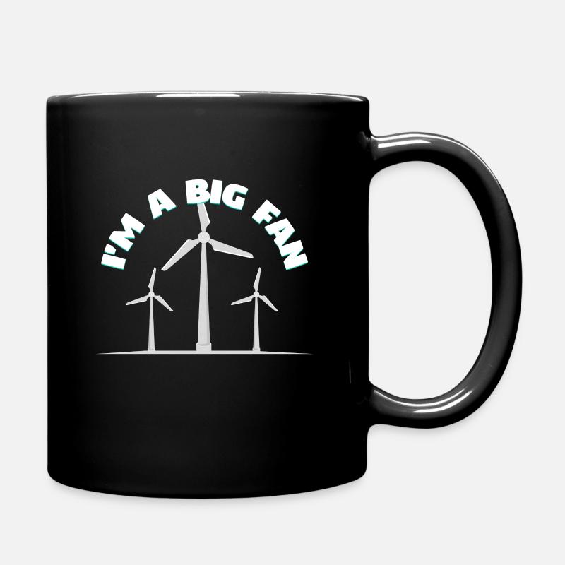 Windenergie - Tasse einfarbig - Schwarz