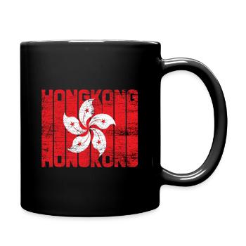 Die Flagge von Hongkong - Tasse einfarbig - Schwarz - Rechts