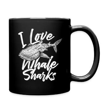 J’adore les requins-baleines - Mug uni - noir - Droite