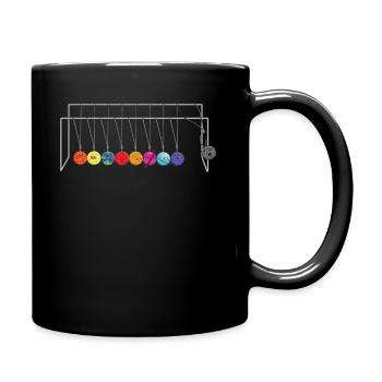 Planet Bullet Pendulum Gift Physics Newton - Full Colour Mug - black - Right
