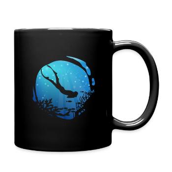 XASTY diving freediving apnea diver sea ocean - Full Colour Mug - black - Right