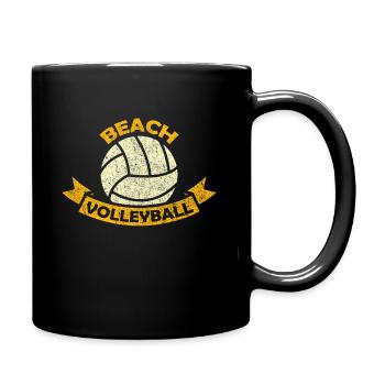 Beach volleyball holiday sport sun summer - Full Colour Mug - black - Right