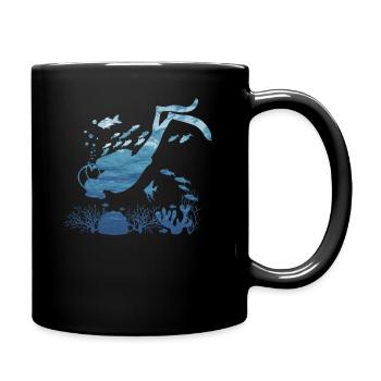 XASTY diving freediving apnea diver sea ocean - Full Colour Mug - black - Right