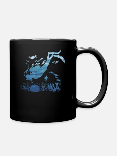 XASTY Tauchen Freitauchen Apnoe Taucher Meer Ozean - Tasse einfarbig - Schwarz