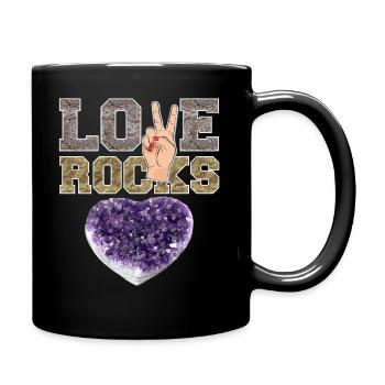 I love collecting minerals and natural stones - Full Colour Mug - black - Right