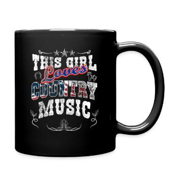 You are girl and you love country music - Full Colour Mug - black - Right