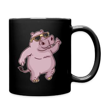 hippo - Full Colour Mug - black - Right