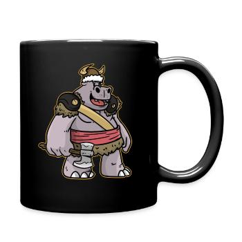 Guerrier hippo - Mug uni - noir - Droite