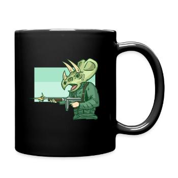 Triceratops soldier - Full Colour Mug - black - Right