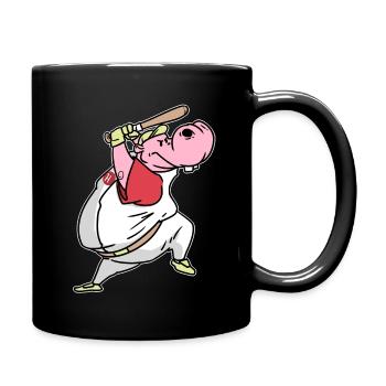 Hippopotame de baseball - Mug uni - noir - Droite