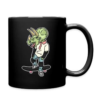 Patineur Triceratops - Mug uni - noir - Droite