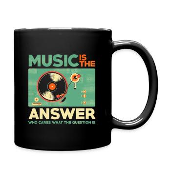 Music is the answer - Full Colour Mug - black - Right