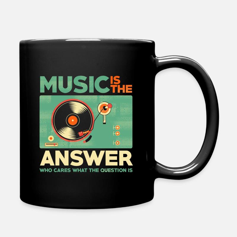 Musik ist die Antwort - Tasse einfarbig - Schwarz