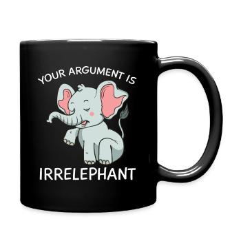 Elephant - Irrelephant Funny gift - Full Colour Mug - black - Right