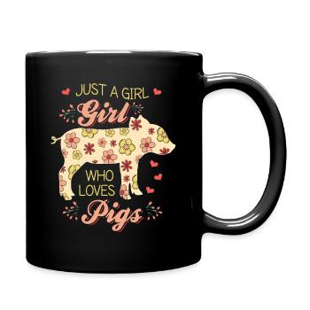 Schwein Liebe Mädchen Frau - Tasse einfarbig - Schwarz - Rechts