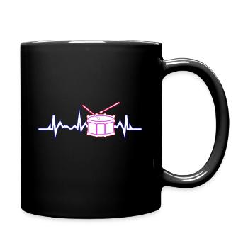 Trommel Puls - Tasse einfarbig - Schwarz - Rechts