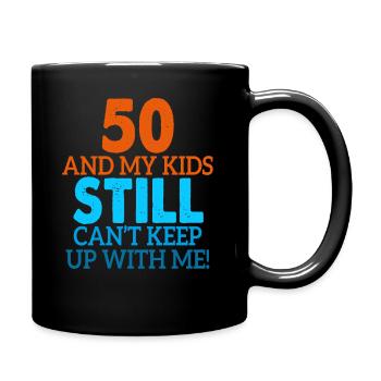 50 geburtstag lustiger spruch - Tasse einfarbig - Schwarz - Rechts