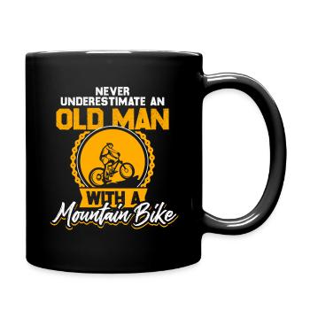 Old Man Mountain Bike Bicycle Gift - Full Colour Mug - black - Right