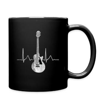 Musik Gitarre Puls - Tasse einfarbig - Schwarz - Rechts