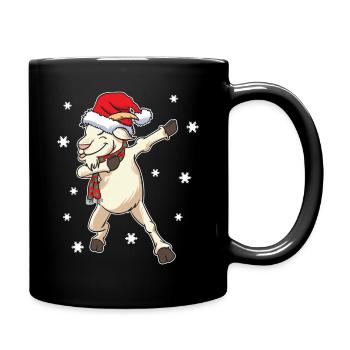 Ziege Weihnachten Lustig Dabbing Geschenk - Tasse einfarbig - Schwarz - Rechts