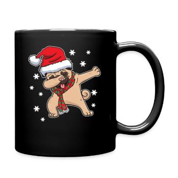 Mops Hund Weihnachten Lustig Dabbing Geschenk - Tasse einfarbig - Schwarz - Rechts