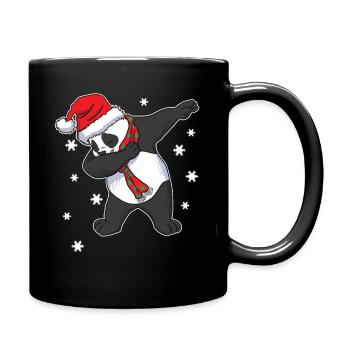 Panda Weihnachten Lustig Dabbing Geschenk - Tasse einfarbig - Schwarz - Rechts