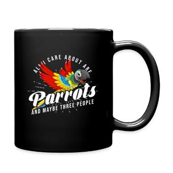 Papagei Spruch Geschenk - Tasse einfarbig - Schwarz - Rechts