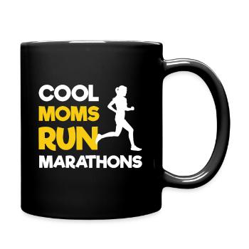 Cool Moms Run Marathons | Running Mothers - Tasse einfarbig - Schwarz - Rechts