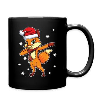 Fuchs Weihnachten Dabbing Tanz Geschenk - Tasse einfarbig - Schwarz - Rechts