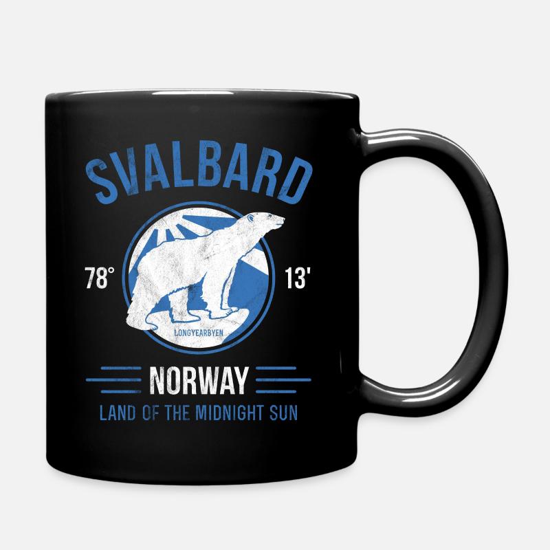 Svalbard Eisbär - Mitternachtssonne in Norwegen - Tasse einfarbig - Schwarz