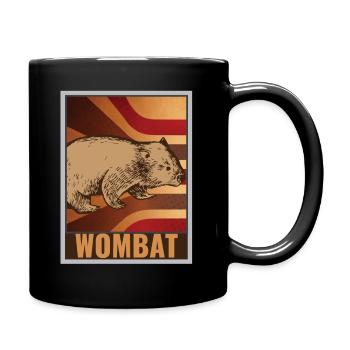 Affiche rétro Wombat - Mug uni - noir - Droite