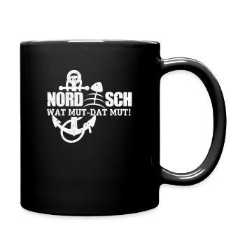 XASTY Nordisch Norden Meer Küste See Watt Wat Mut - Tasse einfarbig - Schwarz - Rechts