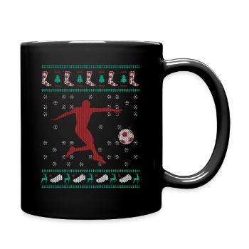 Ugly Christmas WM Fussball Weihnachtsgeschenk - Tasse einfarbig - Schwarz - Rechts