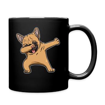 Dabbing Französische Bulldogge Hund Geschenk - Tasse einfarbig - Schwarz - Rechts