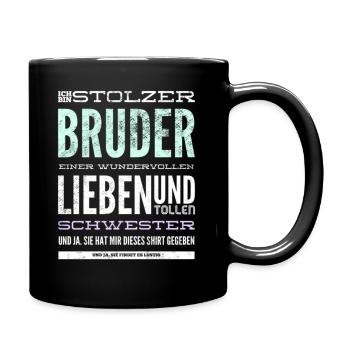 Je suis le fier frère d’un prodige... Schweste - Mug uni - noir - Droite