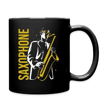 saxophone - Full Colour Mug - black - Right