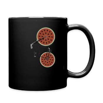 Rétro vélo avec roues melon - Mug uni - noir - Droite