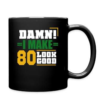 80e anniversaire 80 ans drôle cadeau rengaine - Mug uni - noir - Droite