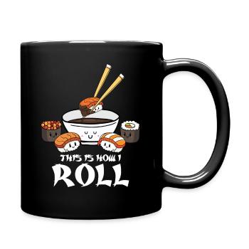 Sushi et riz Cadeau japonais de nourriture drôle - Mug uni - noir - Droite