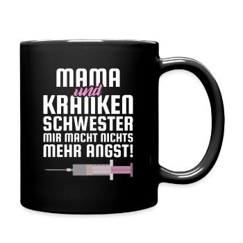 Krankenschwester Mutter - Tasse einfarbig - Schwarz - Rechts