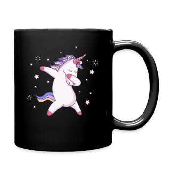 Licorne Dab dessin animé dessin animal motif de licorne - Mug uni - noir - Droite