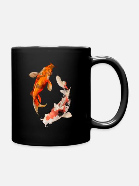 Karpfen Koi Japan Zeichnung - Tasse einfarbig - Schwarz